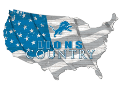 Detroit Lions USA Shape Flag Cutout