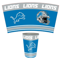 Detroit Lions Wastebasket 3.3 Gallon Tin