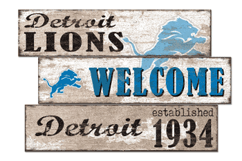 Detroit Lions Welcome 3 Plank