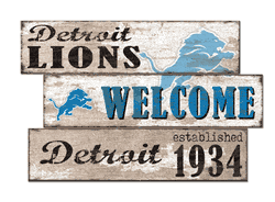 Detroit Lions Welcome 3 Plank