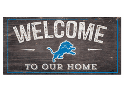 Detroit Lions Welcome Distressed 6 x 12