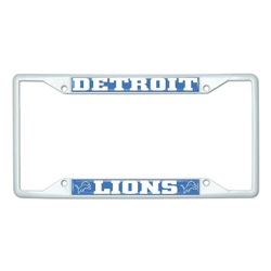 Detroit Lions White Metal License Plate Frame - 6.25"x12.25"