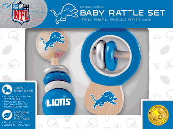 Detroit Lions Wood Rattle Set