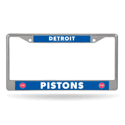 Detroit Pistons  12" x 6" Chrome Frame With Decal Inserts