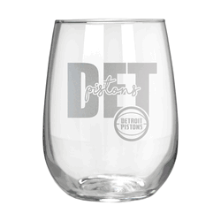 Detroit Pistons 17oz Stemmless Wine Glass
