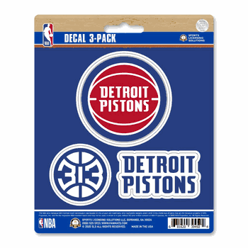 Detroit Pistons 3 Piece Decal Sticker Set