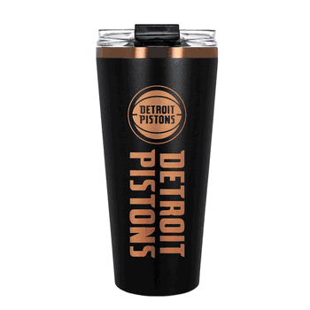 Detroit Pistons 32oz Black and Copper Big Slim with Straw