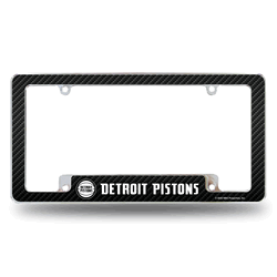 Detroit Pistons Black 12" x 6" Chrome All Over Automotive License Plate Frame