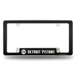 Detroit Pistons Black 12" x 6" Chrome All Over Automotive License Plate Frame for Car/Truck/SUV