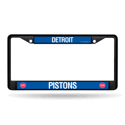 Detroit Pistons  Black Chrome Frame with Decal Inserts 12" x 6" Car/Truck Auto Accessory