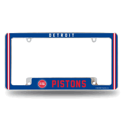 Detroit Pistons Classic 12" x 6" Chrome All Over Automotive License Plate Frame