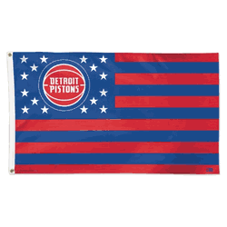 Detroit Pistons Flag 3x5 Deluxe Style Stars and Stripes Design