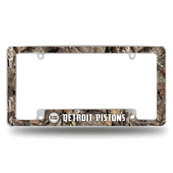 Detroit Pistons Mossy Oak 12" x 6" Chrome All Over Automotive License Plate Frame