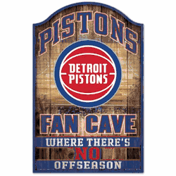 Detroit Pistons Sign 11x17 Wood Fan Cave Design