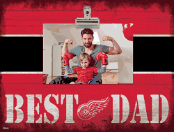 Detroit Red Wings 10" x 8" Best Dad with Stripe Clip Frame