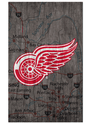 Detroit Red Wings 11x19 City Map Sign