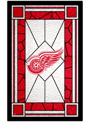 Detroit Red Wings 11x19 Stained Glass Wood Sign