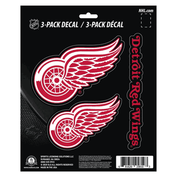 Detroit Red Wings 3 Piece Decal Sticker Set