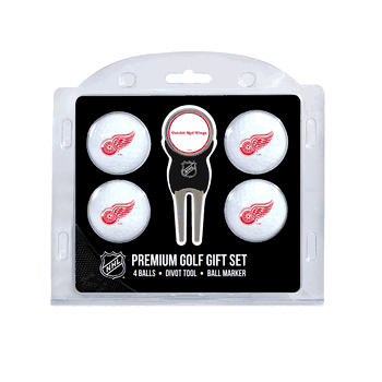 Detroit Red Wings 4 Ball Gift Set + Divot Tool & Marker