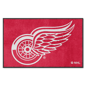 Detroit Red Wings 4X6 High-Traffic Mat with Durable Rubber Backing - Landscape Orientation