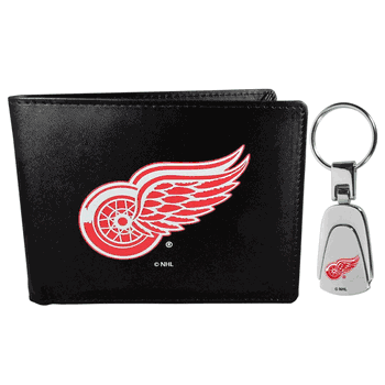 Detroit Red Wings Bi-fold Wallet & Steel Key Chain