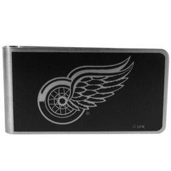 Detroit Red Wings Black and Steel Money Clip