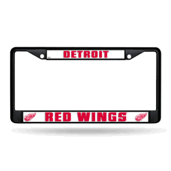 Detroit Red Wings  Black Chrome Frame with Plastic Inserts 12" x 6" Car/Truck Auto Accessory
