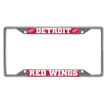Detroit Red Wings Chrome Metal License Plate Frame, 6.25in x 12.25in