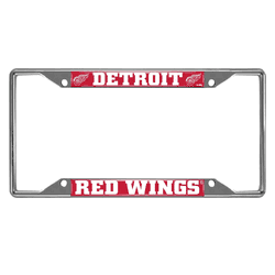 Detroit Red Wings Chrome Metal License Plate Frame, 6.25in x 12.25in