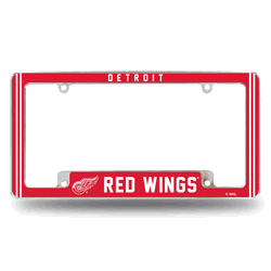 Detroit Red Wings Classic 12" x 6" Chrome All Over Automotive License Plate Frame