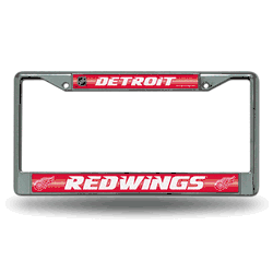 Detroit Red Wings Classic 12" x 6" Silver Bling Chrome Car/Truck/SUV Auto Accessory