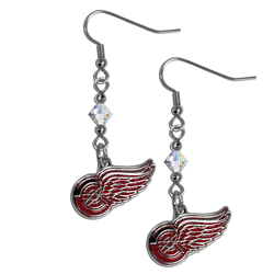 Detroit Red Wings Crystal Dangle Earrings