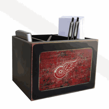 Detroit Red Wings Distressed Desktop Organizer w/Team Color