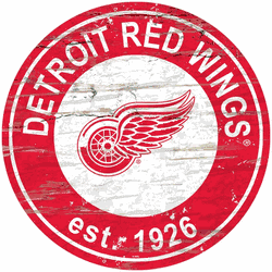 Detroit Red Wings Distressed Round Sign