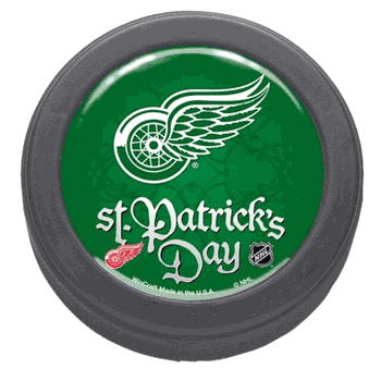 Detroit Red Wings Domed Hockey Puck - Packaged - St. Patrick's Day
