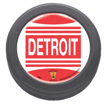 Detroit Red Wings Domed Hockey Puck - Packaged - Vintage