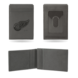Detroit Red Wings Gray Laser Engraved Front Pocket Wallet