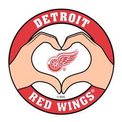 Detroit Red Wings Heart Hands Decal