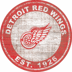 Detroit Red Wings Heritage 24" Distressed Round Sign