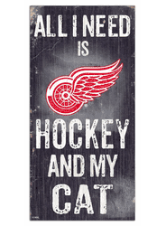 Detroit Red Wings Hockey and My Cat 6x12 Sign