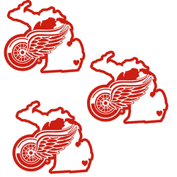Detroit Red Wings Home State Decal, 3pk