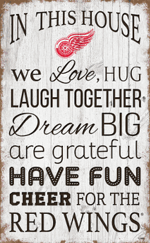 Detroit Red Wings In This House 11x19 Sign