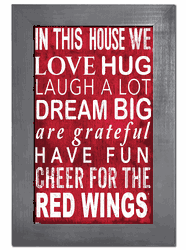 Detroit Red Wings In This House 11x19 Sign