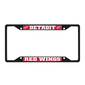 Detroit Red Wings Metal License Plate Frame Black Finish
