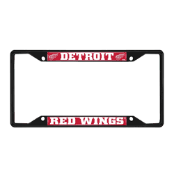 Detroit Red Wings Metal License Plate Frame Black Finish