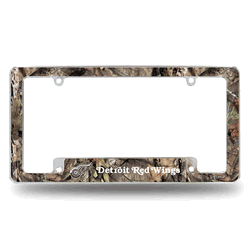 Detroit Red Wings Mossy Oak 12" x 6" Chrome All Over Automotive License Plate Frame