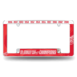 Detroit Red Wings Multi Champ 12" x 6" Chrome All Over Automotive License Plate Frame