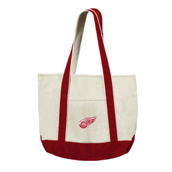 Detroit Red Wings NHL Canvas Tote with Colored Strap