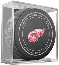 Detroit Red Wings NHL Hockey Official Game Puck IN CUBE