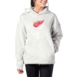 Detroit Red Wings NHL Kadi Hoodie with Zipper Pockets Heather Grey Medium